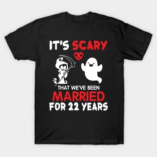 Ghost And Death Couple Husband Wife It's Scary That We've Been Married For 22 Years Since 1998 T-Shirt